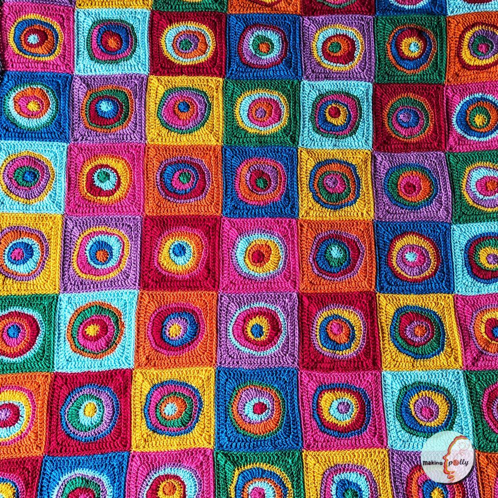 Cosy & Unique Abstract Throw Crochet Pattern | Bright, Bold and ...
