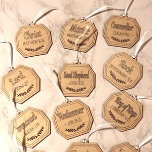 FREE SHIPPING!  Names of Christ 12 Days of Christmas Countdown Ornaments - bible Christmas Countdown - Christmas Advent