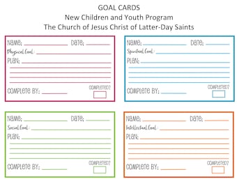 Goal Cards for the New Children and Youth Program