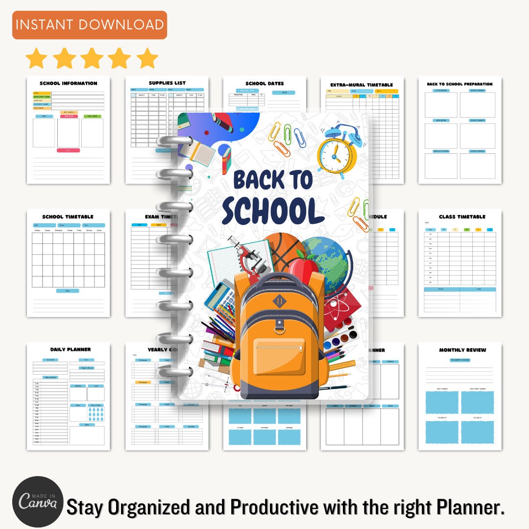 Modern Student Planner, Academic Diary, Study Organizer, Simple Daily ...