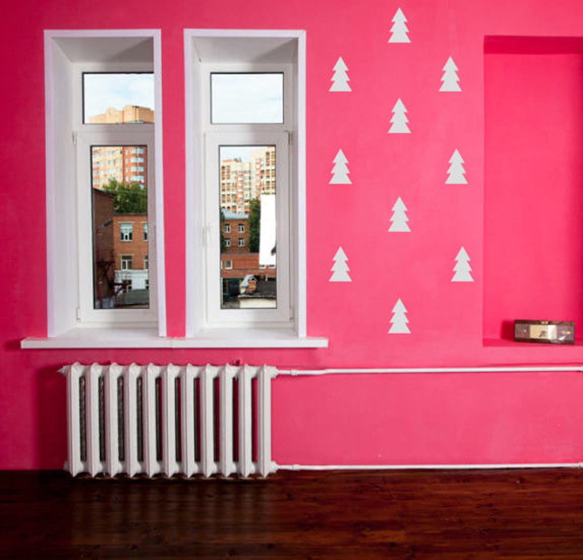 Woodland wall decal Pine tree decal for nursery living room Etsy