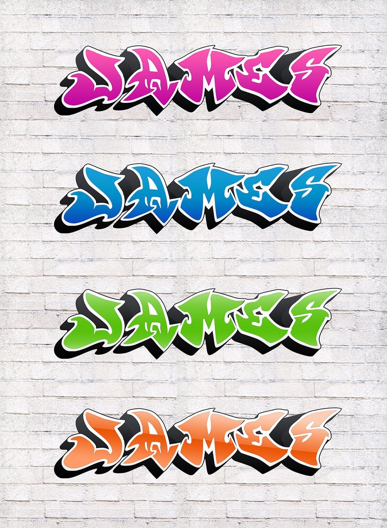 Graffiti wall decal Name decal Personalized wall sticker Etsy