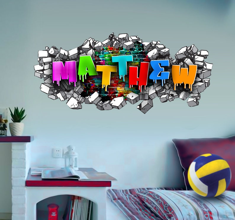 Graffiti wall decal Name decal Personalized wall sticker Etsy