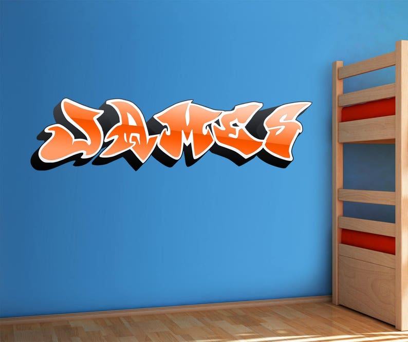 Graffiti wall decal Name decal Personalized wall sticker Etsy