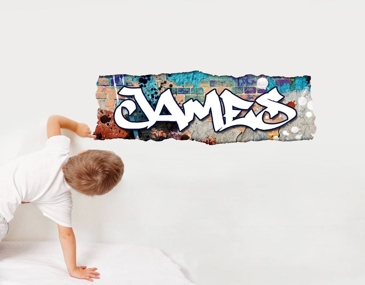 Graffiti Decal Name Wall Decal Personalized Decal Custom Name Etsy