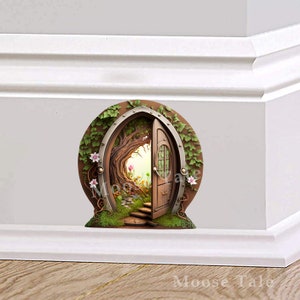 Fairy Door Decal Sticker With Wonderful World Inside Baseboard Sticker ...