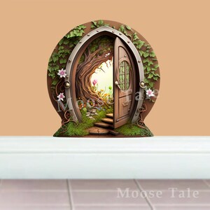 Fairy Door Decal Sticker With Wonderful World Inside Baseboard Sticker ...