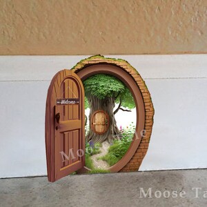 NEW Fairy Door Open Door Decal Sticker With Wonderful World Inside ...