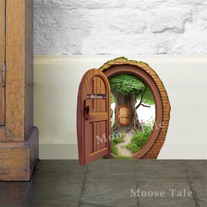 NEW Fairy Door Open Door Decal Sticker With Wonderful World Inside ...