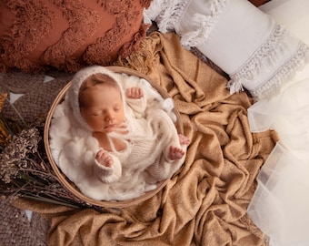 BOHO side view newborn digital backdrop