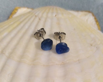 Boucles d'oreilles en verre de mer bleu bleuet, bijoux bleu verre de mer, bijoux de mer pour femmes, petit cadeau pour femme, cadeau adolescente fille #20