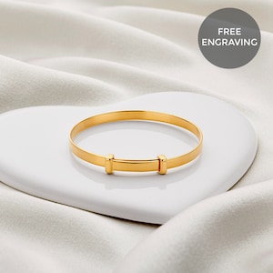 Gold christening hot sale bangle