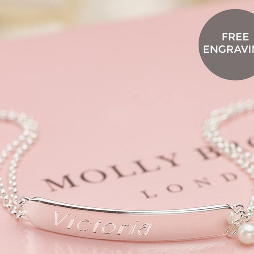 Personalised Baby's First Diamond Christening Bracelet Etsy