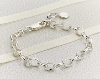 Girl's Sterling Silver Starter Charm Bracelet | 16th Birthday | Flower Girl Gift | Goddaughter Gift | Girl's Jewellery
