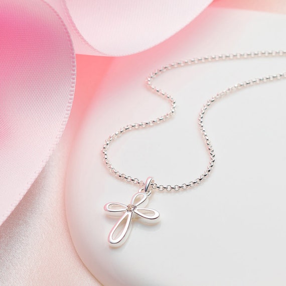 Cross name necklace , Baptism Gift , Personalized Cross Necklace with Name  , Christian Gifts for Christening , Name Cross Necklace