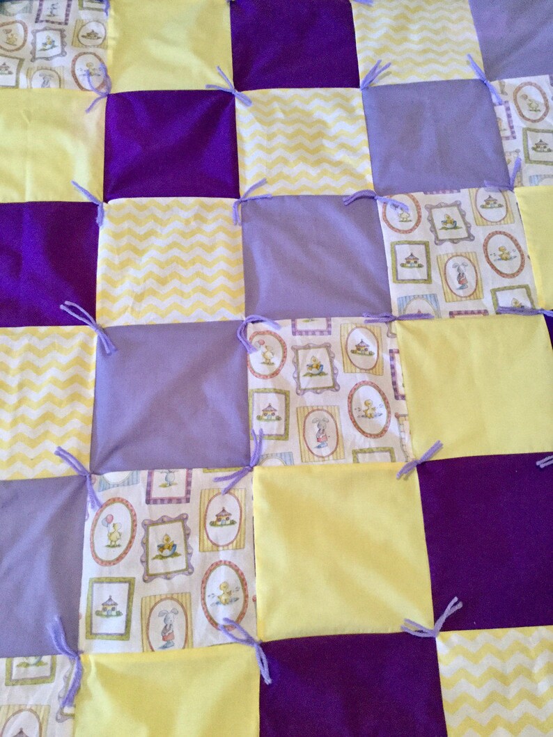 Purple and Yellow Baby Quilt Etsy