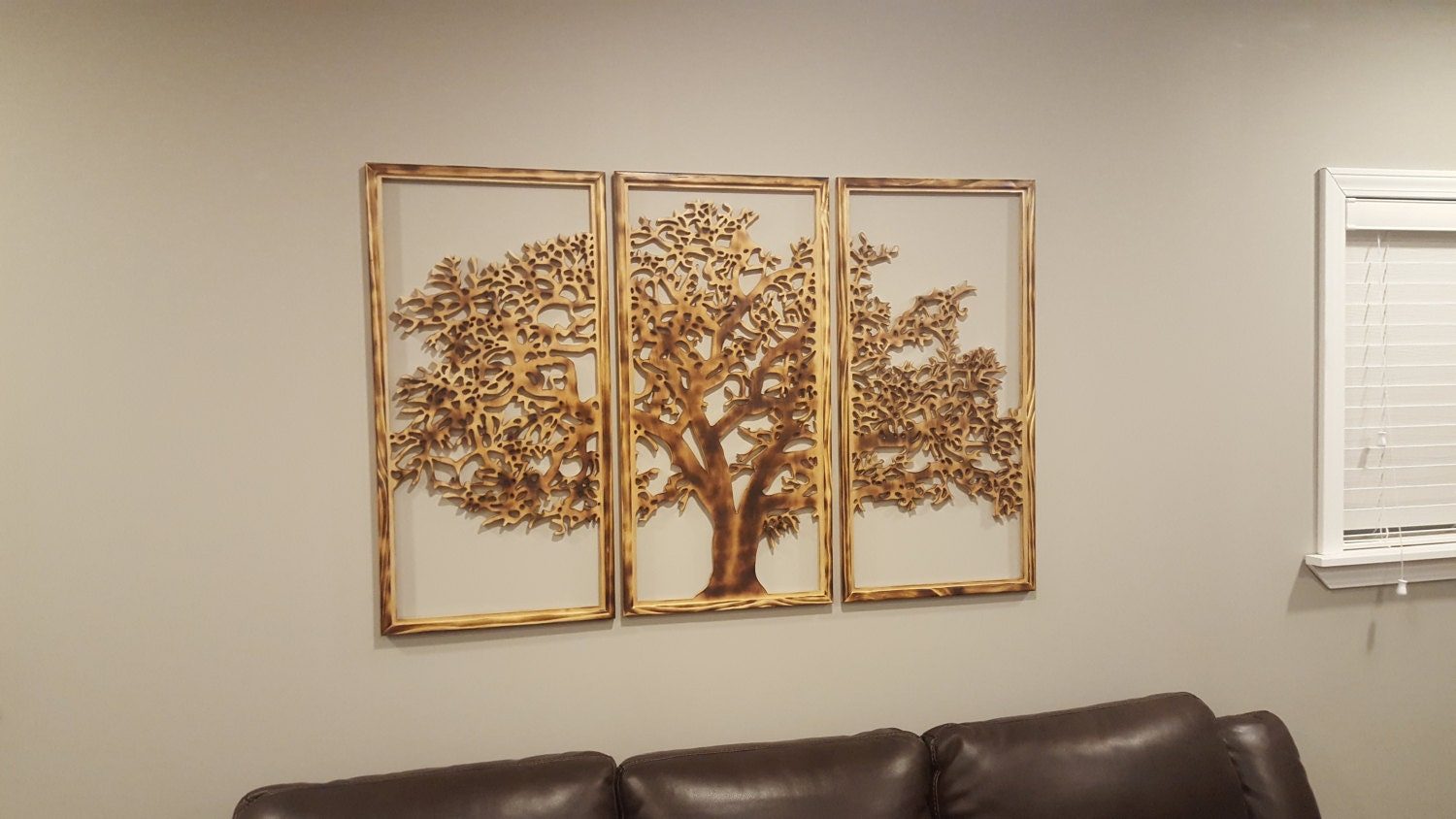 Tree of Life Wall Art 3 panels Handmade 3D Home decor Dark Etsy