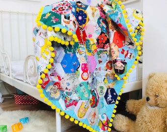 Child's Quilt Playmat, Kid's Quilt, Story Teller Quilt, Handmade Patchwork