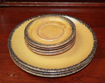 McCoy Canyon Mesa Plates And Saucers, Vintage McCoy Stoneware