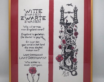 Torn: Witte Zwanen Zwarte Zwanen. Original artwork about Brexit, political art.