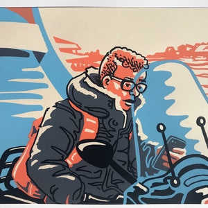 Faces on the Ferry: Screens. Limited-edition silkscreen print, winter season, artwork made in and about Amsterdam. image 4