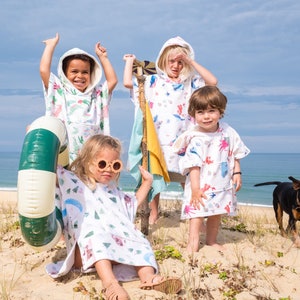 Animali Tema Spiaggia per bambini Cover Ups Poncho da asciugamano con cappuccio per bambini fatti a mano per piscina da bagno in spiaggia e cambio surf Accappatoi da bagno in spugna per bambini. Abbigliamento Abbigliamento unisex bimbi Ponci 