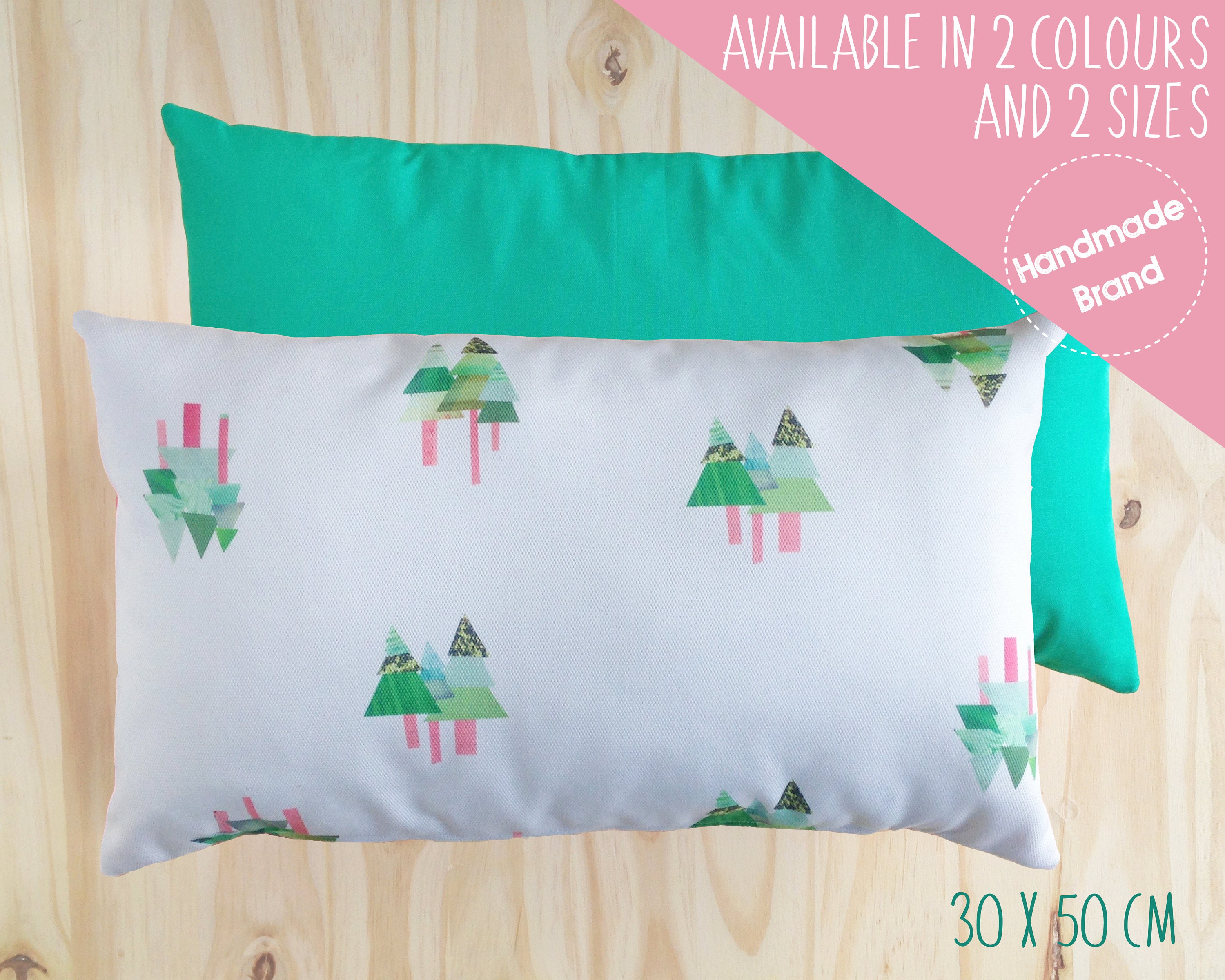 Housse de Coussin Woodland Theme Faite à La Main Pour Décor Pépinière en Vert ou Rose. Idée Mignonne