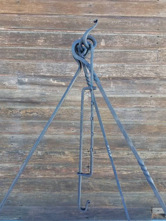 Blacksmith Made Traditional Cooking Tripod And Trammel Hook Etsy