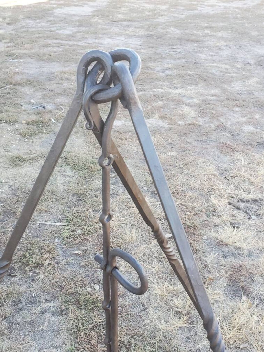 Blacksmith Cooking Tripod and Trammel Hook. Campfire Tripod. Camping Tripod Outdoor