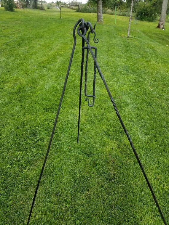 Cooking Tripod With Adjustable Trammel Hook Blacksmith Hand Etsy