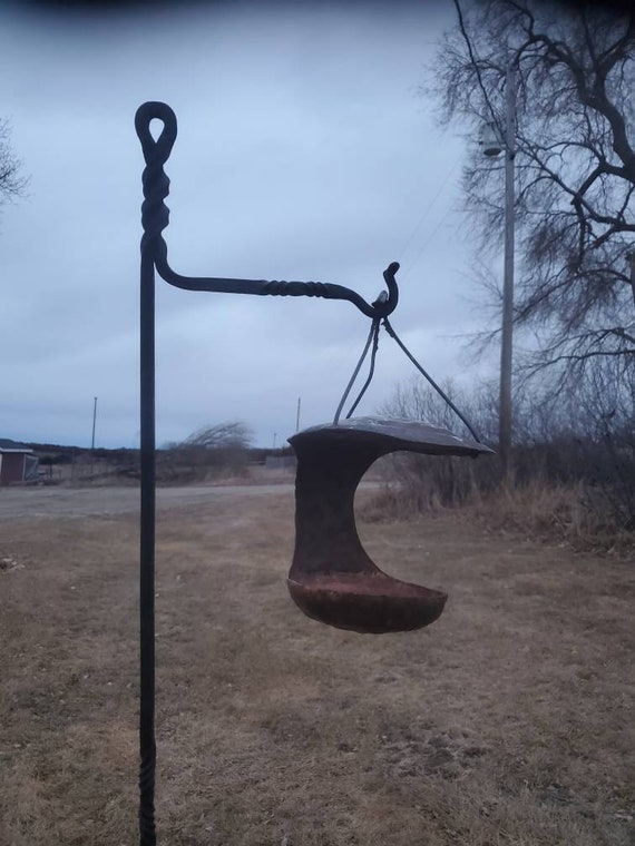 Blacksmith Forged Steel Step in Plant Hanger, Bird Feeder Hanger. Garden  Decor, Shepherd's Hook Camp Lantern Hook. Hummingbird Feeder Pole. 