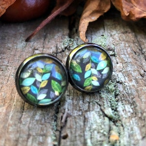 Pendientes otoño, pendientes vintage, trébol de hojas imagen 1