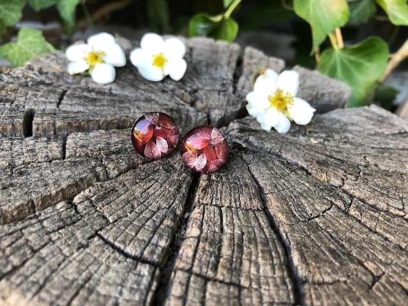 Stainless steel earrings autumn dance, autumn earrings, hypoallergenic, surgical steel earrings, leaf clover, autumn leaves, stainless steel earrings image 2