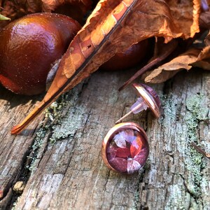 kleine Herbstohrringe in roségold, Ohrstecker Herbst, Blattklee, Bild 4