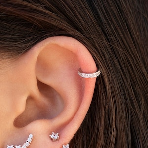 Dainty CZ Helix Ear Cuff Earrings