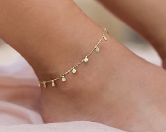 Dainty & Minimalist Dangling Coins Anklet