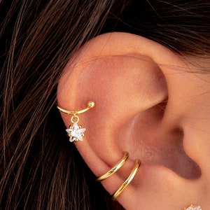Ear Cuff Earrings With A Star CZ Charm