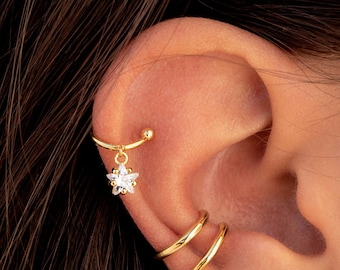 Ear Cuff Earrings With A Star CZ Charm