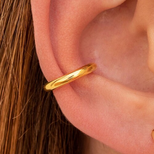 Chunky Smooth Silver Conch Ear Cuff Earrings Etsy