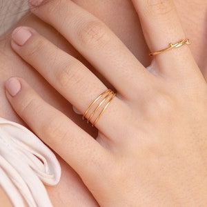 Minimalist & Dainty Triple Band Ring image 3