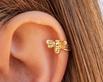 Piccoli orecchini ear cuff a forma di ape