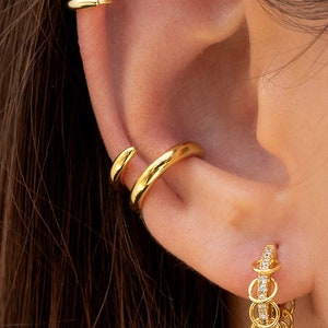 Minimalist & Chunky Double Band Conch Ear Cuff Earrings
