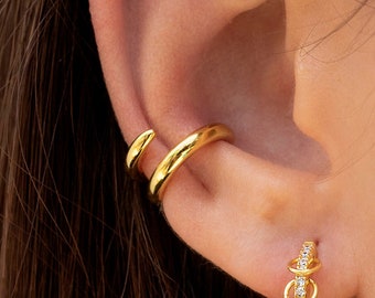 Pendientes conch ear cuff chunky de doble banda