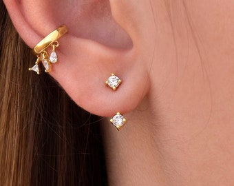 Double Cubic Zirconia Ear Jacket Earrings - Etsy