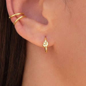 Dainty & Minimalist Knot Shaped Huggie Hoop Earrings