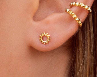 Dainty & Minimalist Sun Stud Earrings