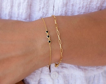 Dainty Paperclip Elongated Links Chain Bracelet