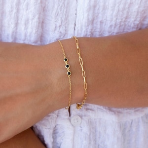 Dainty Paperclip Elongated Links Chain Bracelet