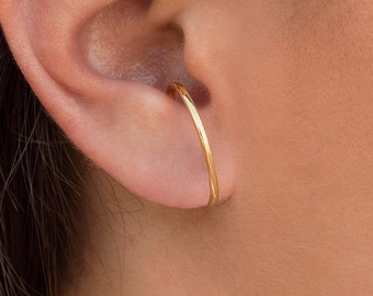 Minimalist Ear Lobe Cuff Huggie Hoop Earrings