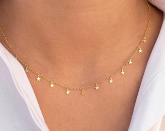 Dainty & Tiny Star Shaped Charms Necklace